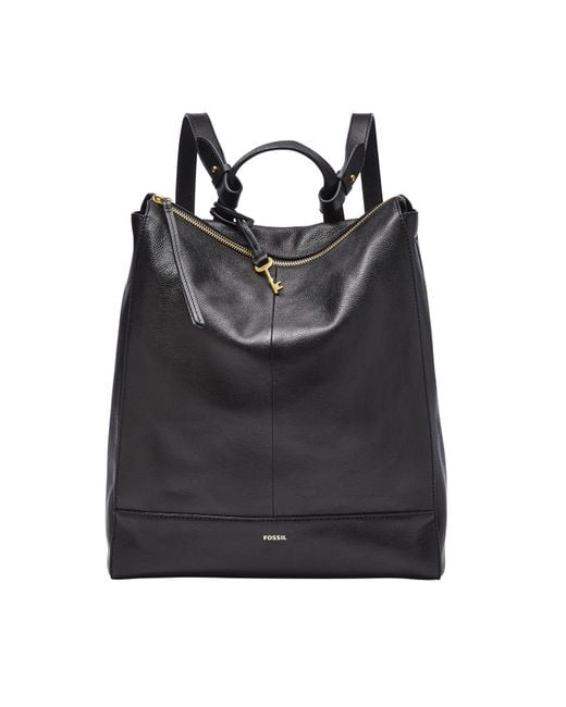 Fossil Elina Leather Convertible Backpack in Black | Lyst