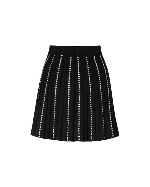 Nocturne Black Studded Knit Skirt