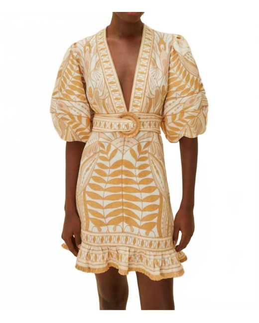 Farm Rio Natural Lace Nature Mini Dress