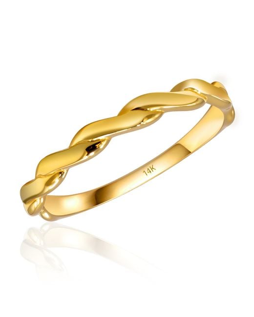 MAX + STONE Metallic 14K Rope Twist Stackable Ring