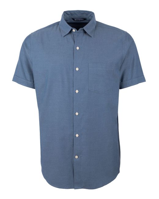 Cutter & Buck Blue Windward Twill Short Sleeve Shirt for men