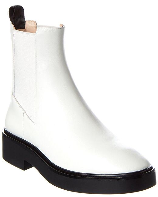 Stuart Weitzman White Henley Leather Bootie