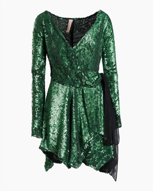 Maria Lucia Hohan Green Gallia Sequin Mini Dress