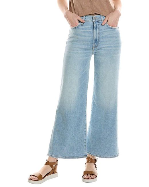 7 For All Mankind Blue Ultra High-rise Zzz Cropped Wide Leg Jean