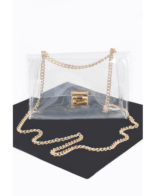 Fashnzfab Multicolor Transparent Chain Crossbody Bag