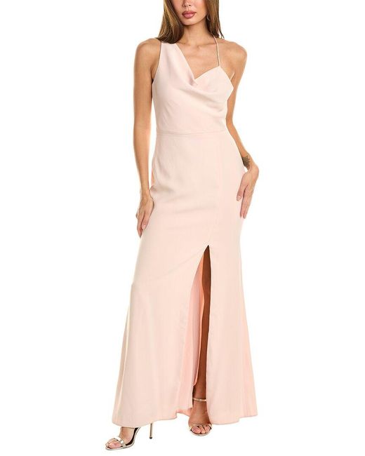After Six Pink One-Shoulder Maxi Dress