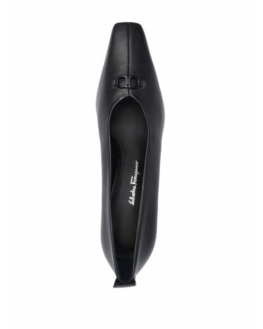 Ferragamo Black Ferragamo Gancini Block-Heel Pumps