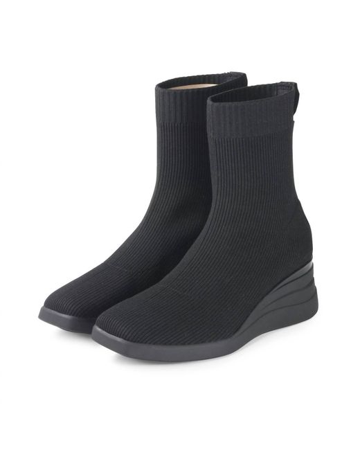 Bussola Black Sophie Ankle Knit Stretch Boot