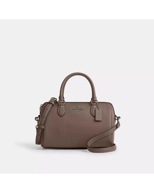 COACH Brown Pebbled Leather Satchel Handbag