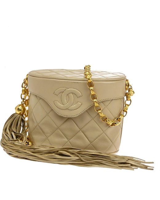 Chanel Metallic Matelassé Leather Shoulder Bag (pre-owned)