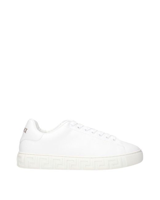 Versace White Leather Low Tops for men