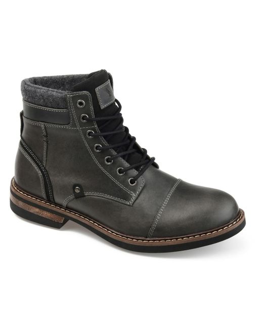 Territory Black Yukon Leather Lace-up Ankle Boots for men