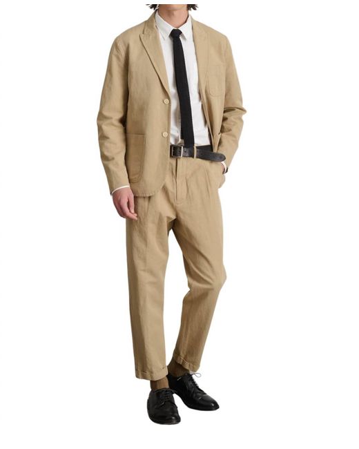 Alex Mill Natural Standard Pleated Pant for men