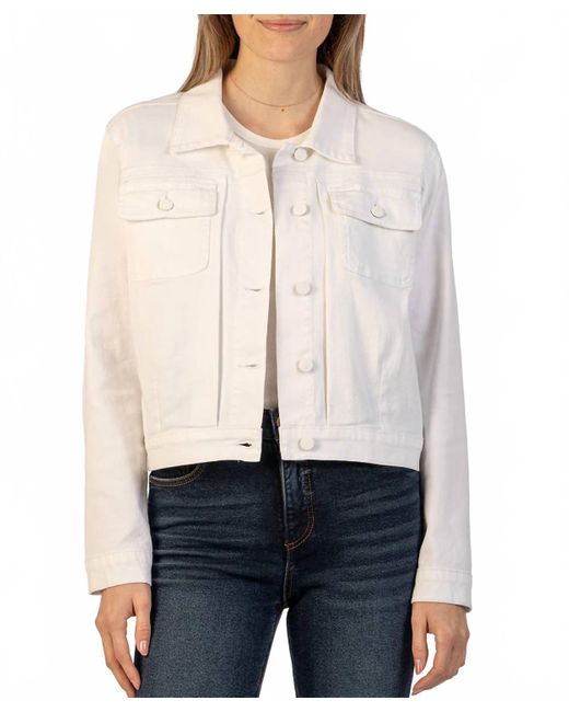 Kut From The Kloth White Ada Crop Jacket
