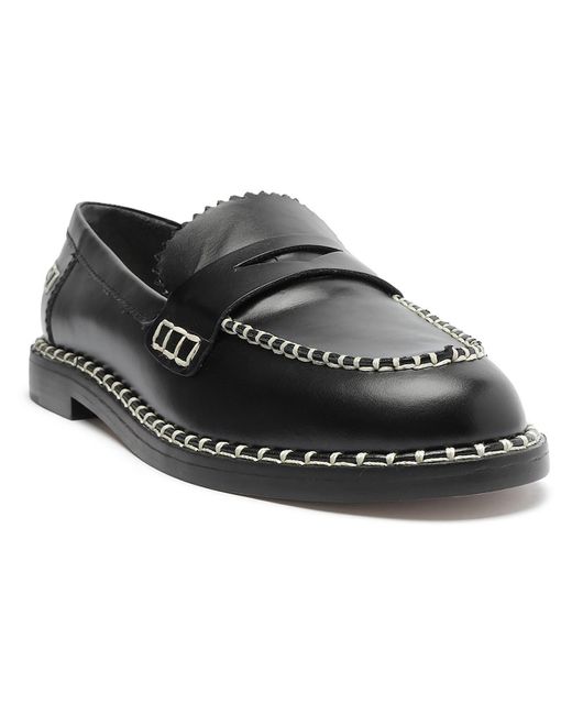 SCHUTZ SHOES Black Christie Leather Slip-on Loafers