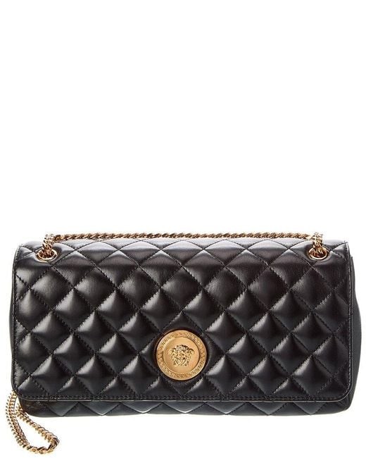 Versace Black Medusa Quilted Leather Shoulder Bag