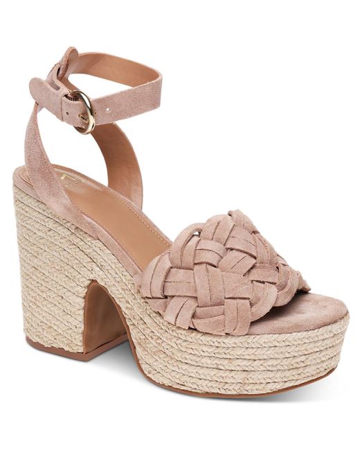 Marc Fisher Brown Odilia Suede Braided Block Heel