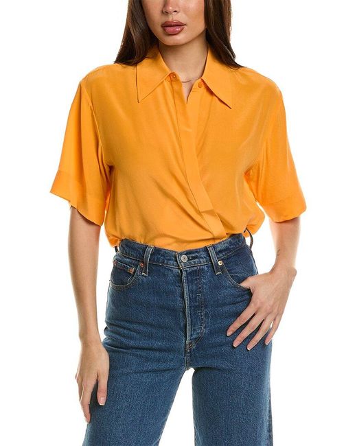 Equipment Orange Everly Silk Shirt