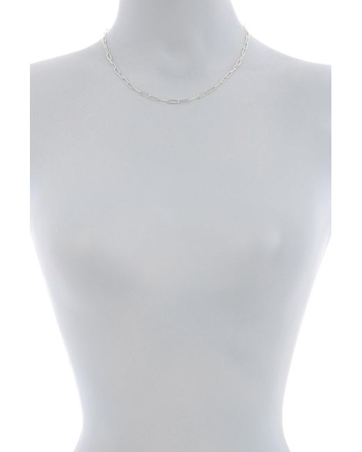 Adornia Paper Clip Chain White Rhodium 