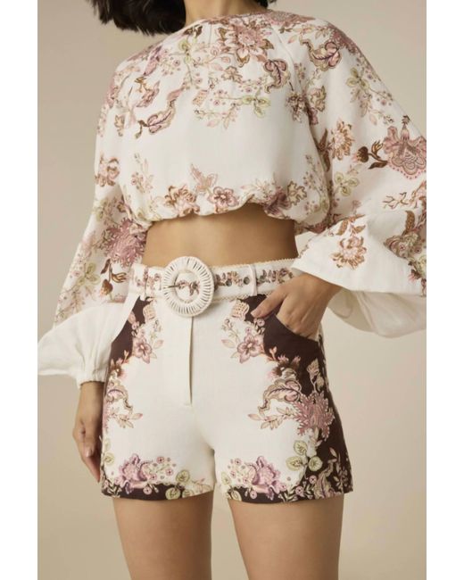 Hemant & Nandita Natural Diza Buckle Shorts