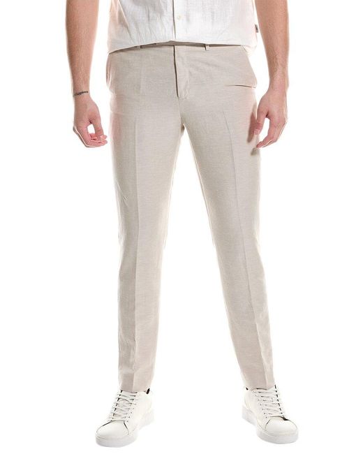 Ted Baker Gray Lancet Slim Fit Linen & Wool-blend Trouser for men