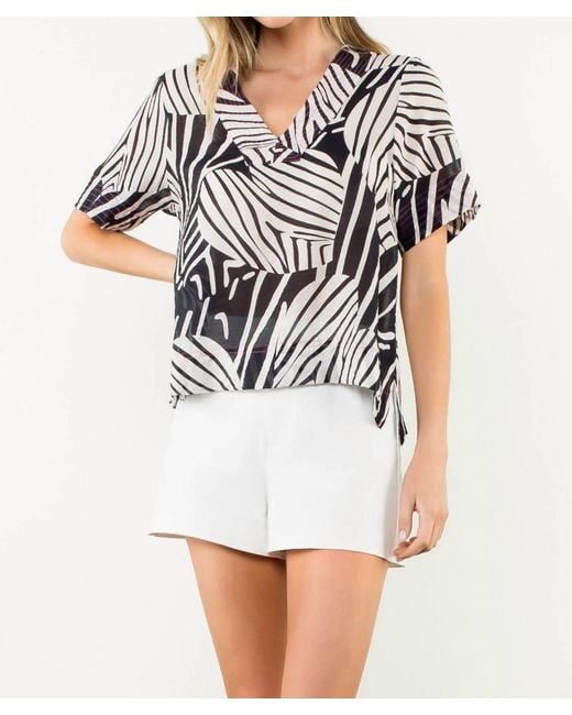 Thml White Zebra Stripe Top