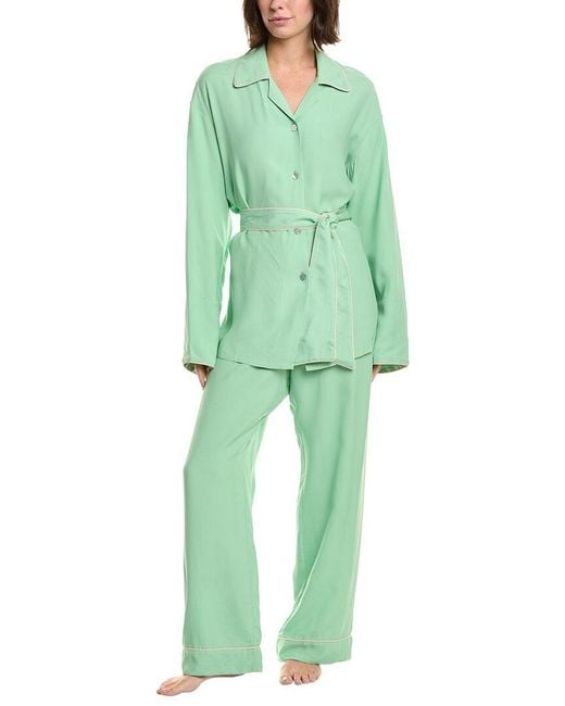 Sleeper Green 2Pc Miss Cat Belted Lounge Set