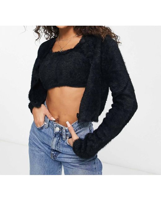 Charlie Holiday Blue Knit Cardigan
