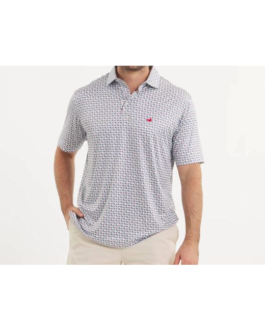 Southern Marsh Gray Nantucket Relaxed Short Sleeve American West Polo for men