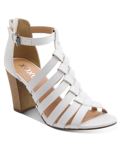 Xoxo Natural Baxter Faux Leather Strappy Heels