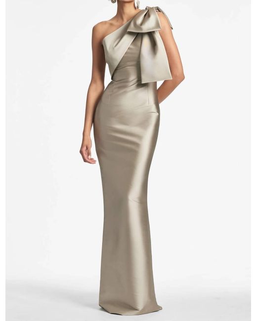 Sachin & Babi Metallic Bonnie Gown Pewter