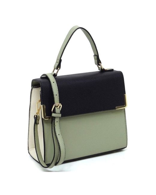 Fashnzfab Multicolor Colorblock Top Handle Satchel