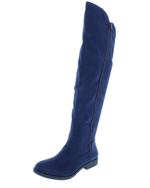 Style & Co. Blue Hadleyy Faux Suede Padded Insole Over-the-knee Boots