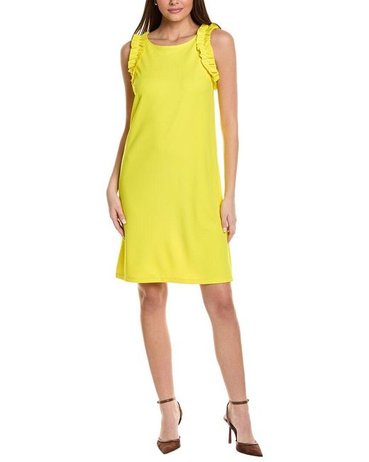 Joseph Ribkoff Yellow Crepe Shift Dress