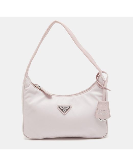 Prada White Nylon Mini Re-edition 2000 Shoulder Bag