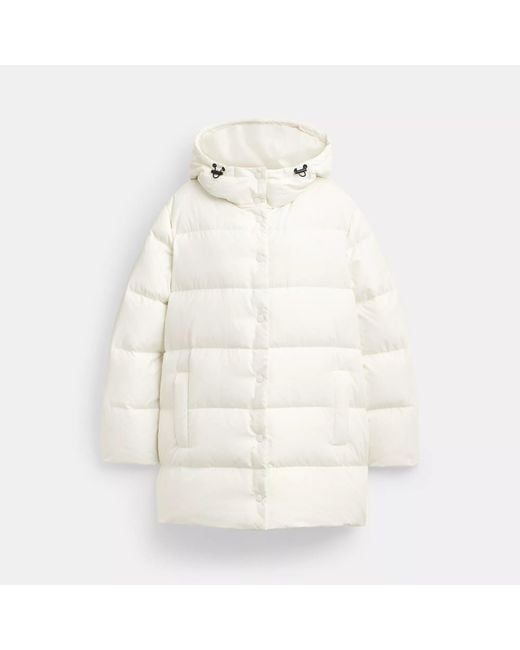 COACH White Mid Puffer