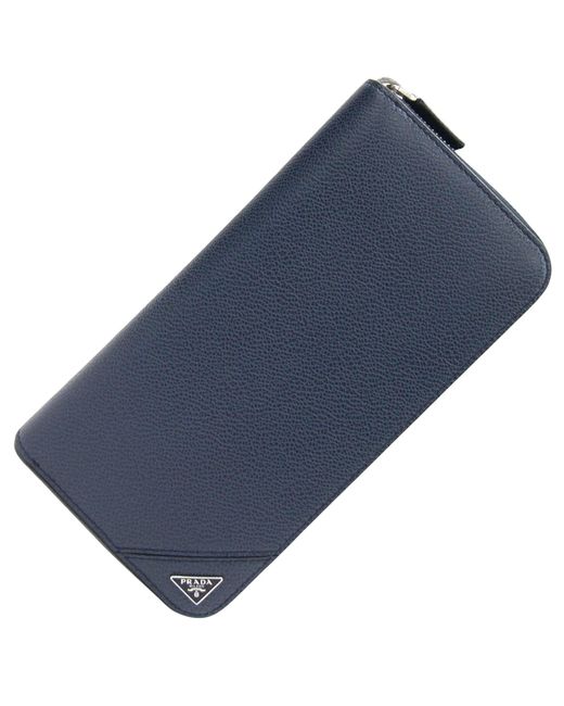 Prada Blue Leather Wallet (pre-owned) for men