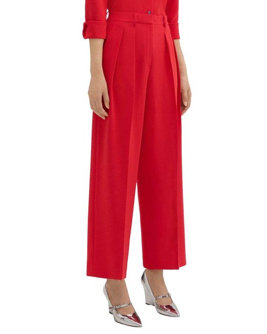 Theory Red Pleated Pant