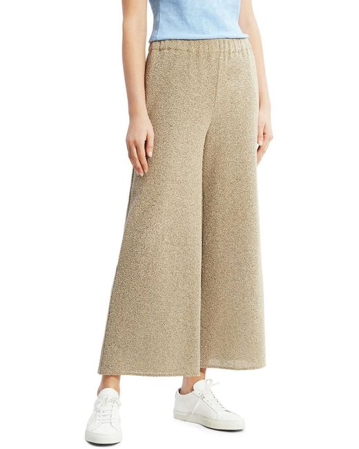 Theory Natural Tweed Cropped Wide Leg Pants