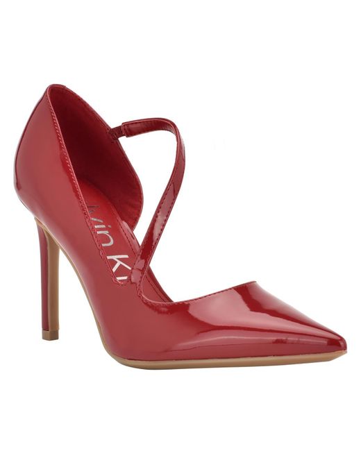 Calvin Klein Red Drama Pointed Toe Dressy Pumps