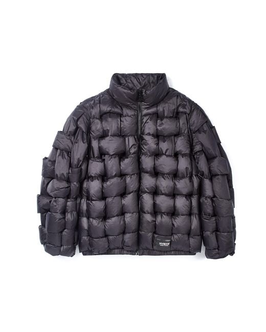 HVMAN Gray Quilted Nylon Puffer Jacket for men