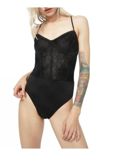 AFRM Black Cora Lace Bodysuit