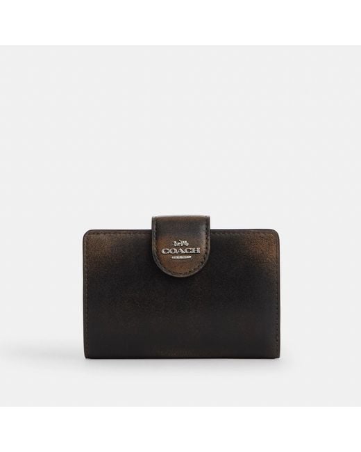COACH Black Medium Corner Zip Wallet