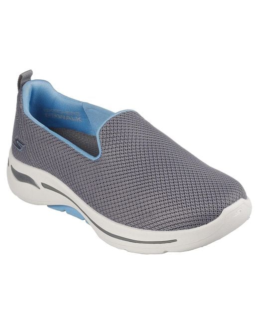 Skechers Blue Go Walk Arch Fit-Grateful 124401-Gybl Casual Shoe Gbnc1071
