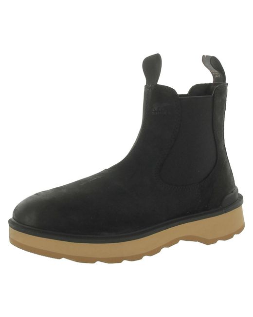 Sorel Black Hi-line Leather Waterproof Chelsea Boots