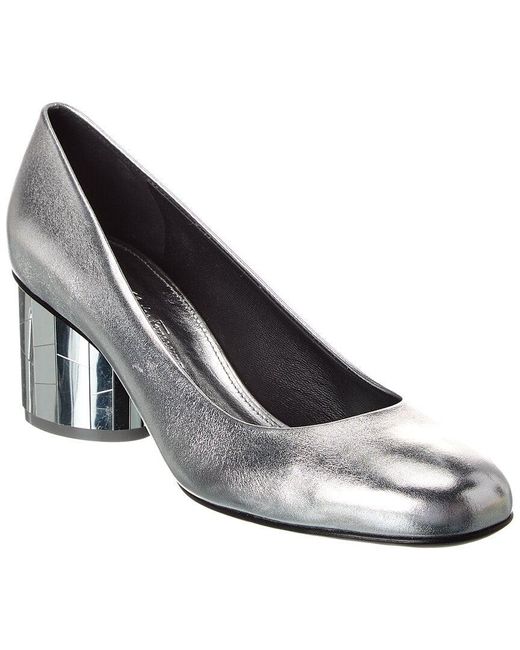 Ferragamo White Farrah Leather Pump