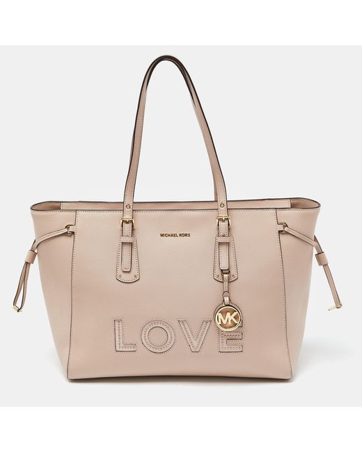 Michael Kors Natural Leather Voyager Shopper Tote