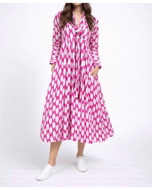 Guadalupe Nora Ikat Dress in Pink