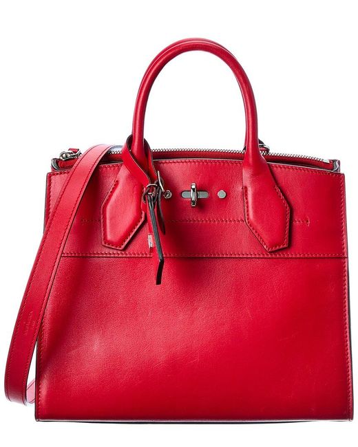 Louis Vuitton Red Taurillon Leather City Steamer Pm (authentic Pre-owned)