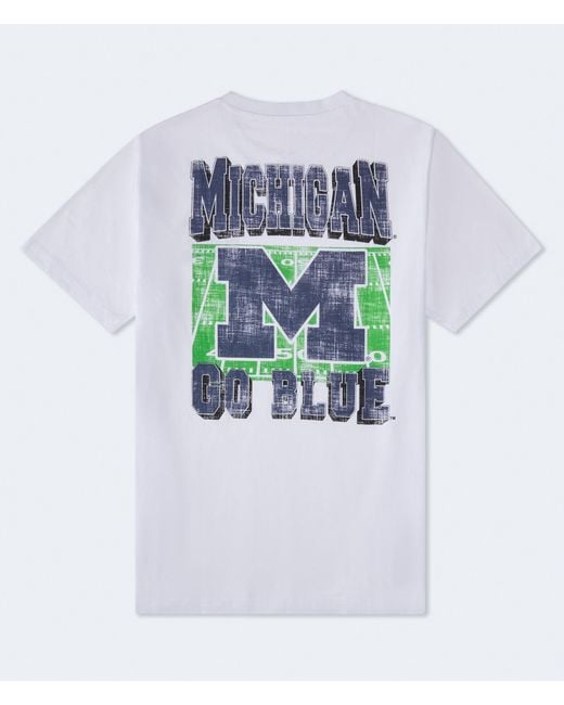 Aéropostale White Michigan Wolverines Relaxed Graphic Tee for men